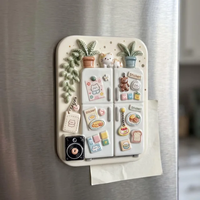 3D Resin Refrigerator Magnet, Mini Kitchen Scene Decor — product photo 3