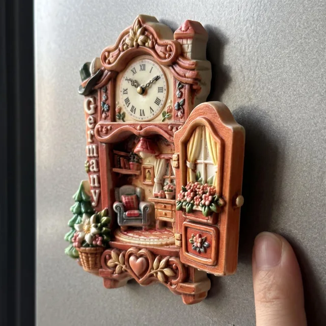 Refrigerator Magnet: 3D Resin Miniature Clock Cabinet Germany Souvenir — product photo 8