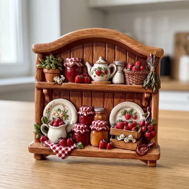 Refrigerator Magnet: 3D Resin Kitchen Pantry Shelf Strawberry Jam Miniature Decor — product photo 3
