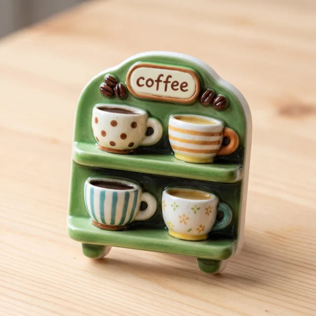 Coffee Mug Refrigerator Magnet, 3D Raised Resin Shelf Decor, Kitchen Fridge Accent — product photo 6