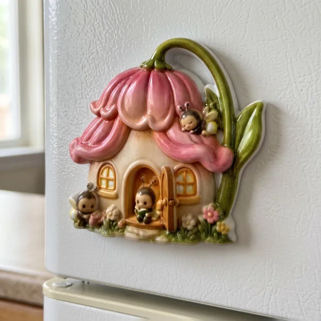 3D Flower House Magnet: Whimsical Fairy Cottage Resin Miniature (7x8cm) — product photo 10