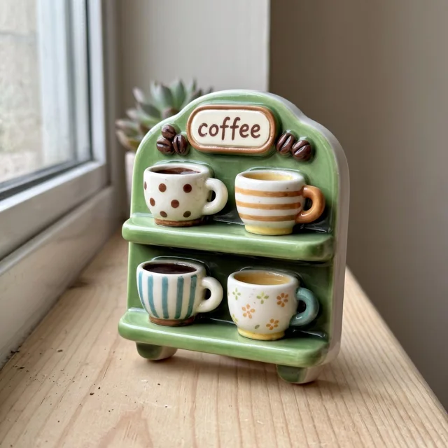 Coffee Mug Refrigerator Magnet, 3D Raised Resin Shelf Decor, Kitchen Fridge Accent — product photo 3