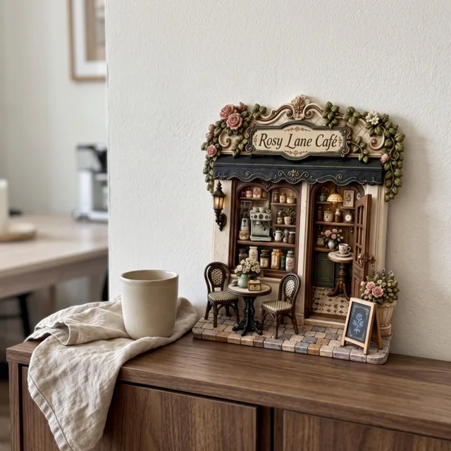 Cafe Fridge Magnet, Raised Resin Coffee Shop Decor — product photo 10