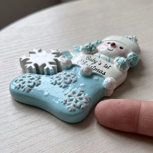 Christmas Snowman Magnet, Resin Relief Christmas Decor — product photo 6