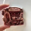 3D Relief Coffee Shop Fridge Magnet, Ornate Cafe Kitchen Decor — product photo 2
