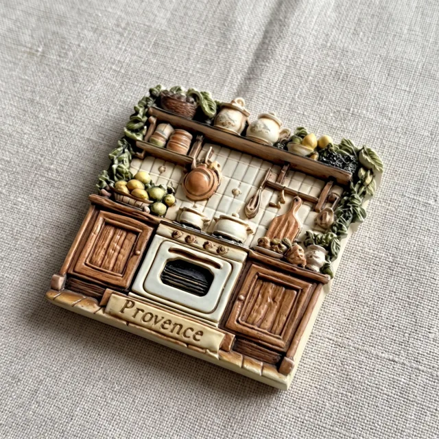 Refrigerator Magnet, Resin Rustic Kitchen Scene With Provence Plaque — product photo 7