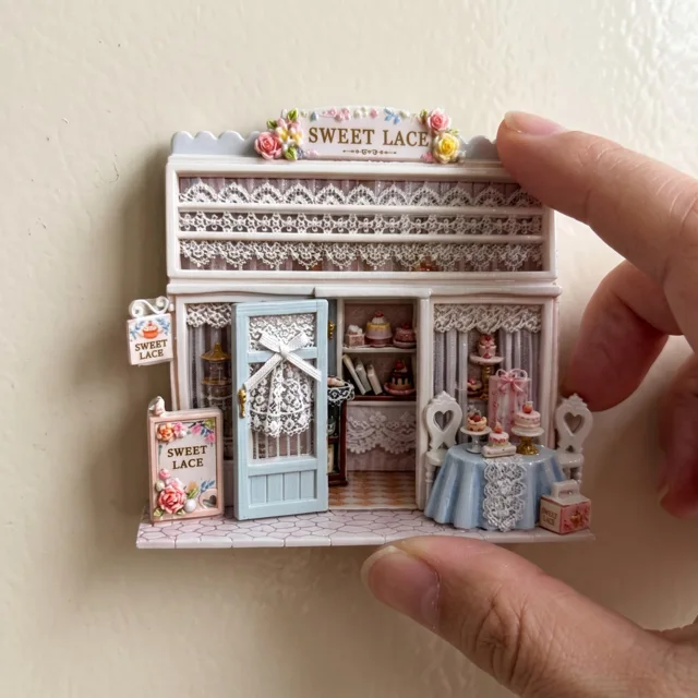 Miniature Dessert Shop Fridge Magnet, Resin Bakery Scene Decor — product photo 1