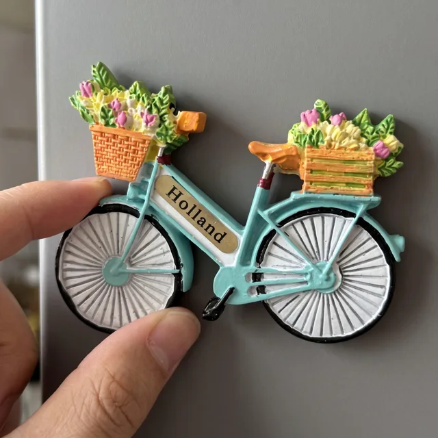 Bicycle Fridge Magnet: Floral Resin Bike Decor for Refrigerator and Home — product photo 7