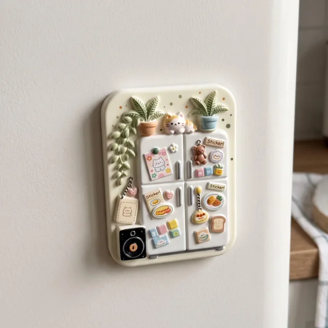 3D Resin Refrigerator Magnet, Mini Kitchen Scene Decor — product photo 2