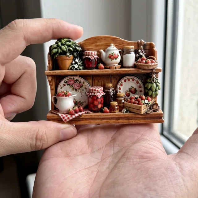 Fridge Magnet, Rustic Kitchen Shelf Still Life Decor — product photo 10
