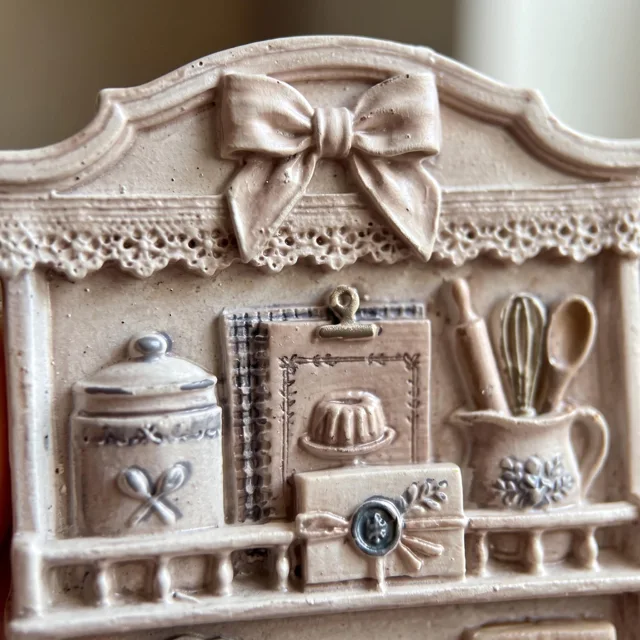 3D Kitchen Hutch Refrigerator Magnet: Resin Miniature Baking Cabinet Decor — product photo 6