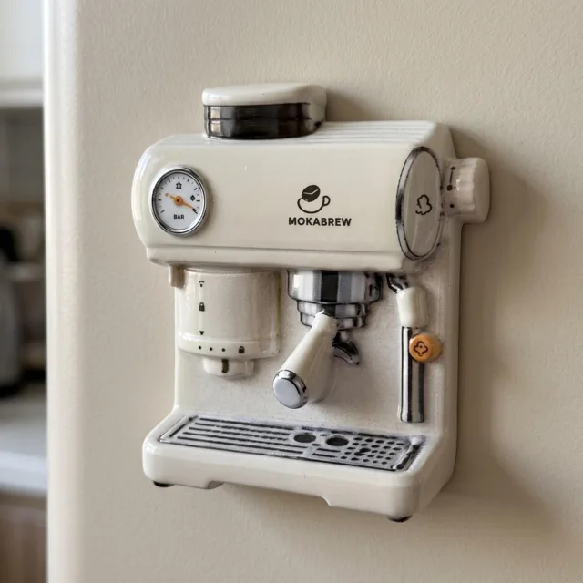 Espresso Machine Fridge Magnet: 3D Resin Miniature Coffee Maker Decor — product photo 9