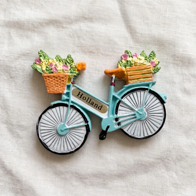Bicycle Fridge Magnet: Floral Resin Bike Decor for Refrigerator and Home — product photo 4