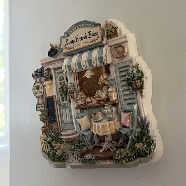Refrigerator Magnet, 3D Tea Shop Bakery Scene Resin Decor — product photo 2