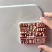 Resin Refrigerator Magnet: Miniature Pink Kitchen Scene With Raised Details — product photo 2