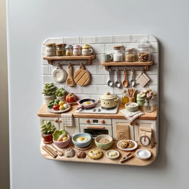 3D Resin Kitchen Fridge Magnet, Cute Food Design Decor — product photo 2