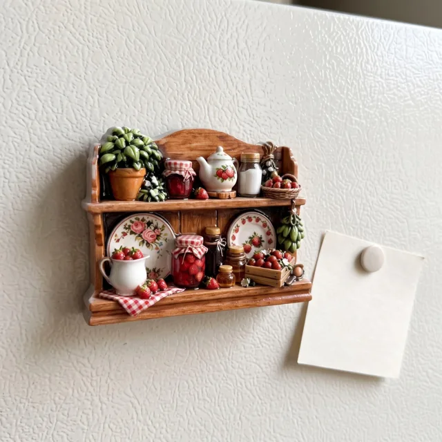 Fridge Magnet, Rustic Kitchen Shelf Still Life Decor — product photo 11