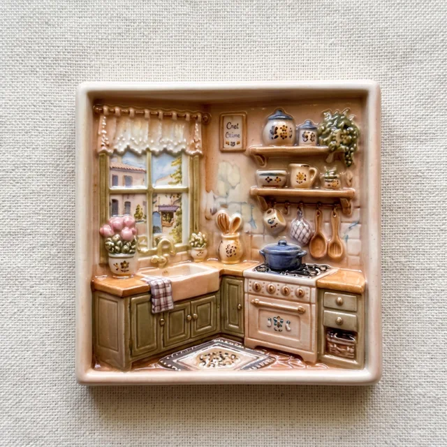 Fridge Magnet, Resin Cozy Kitchen Scene Decor — product photo 5