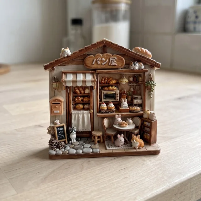 Bakery Shop Refrigerator Magnet, Raised Resin Miniature Cafe Decor — product photo 4