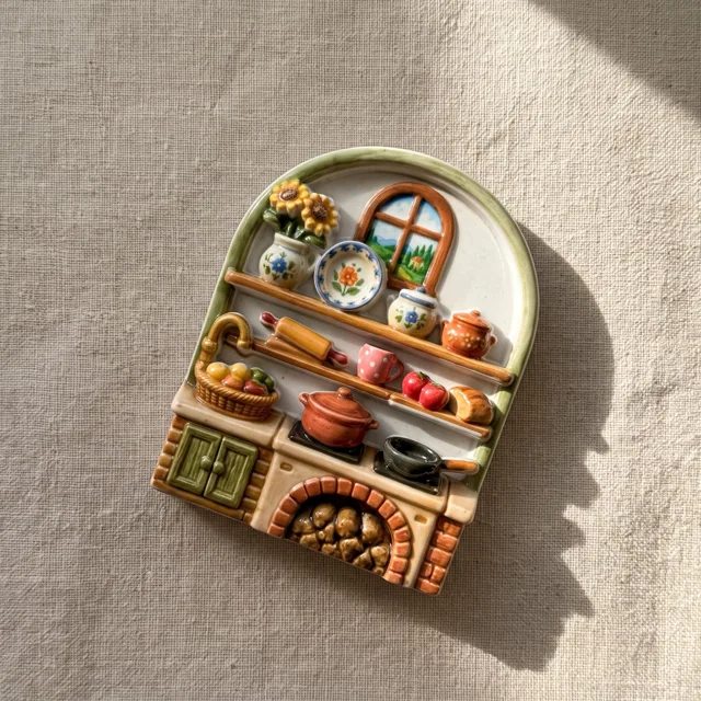 Resin Kitchen Magnet Miniature Shelf Scene, Cozy Home Decor Accent — product photo 12