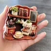 Resin Coffee Shop Refrigerator Magnet, Miniature Café Relief Decor — product photo 2