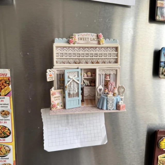 Miniature Dessert Shop Fridge Magnet, Resin Bakery Scene Decor — product photo 8