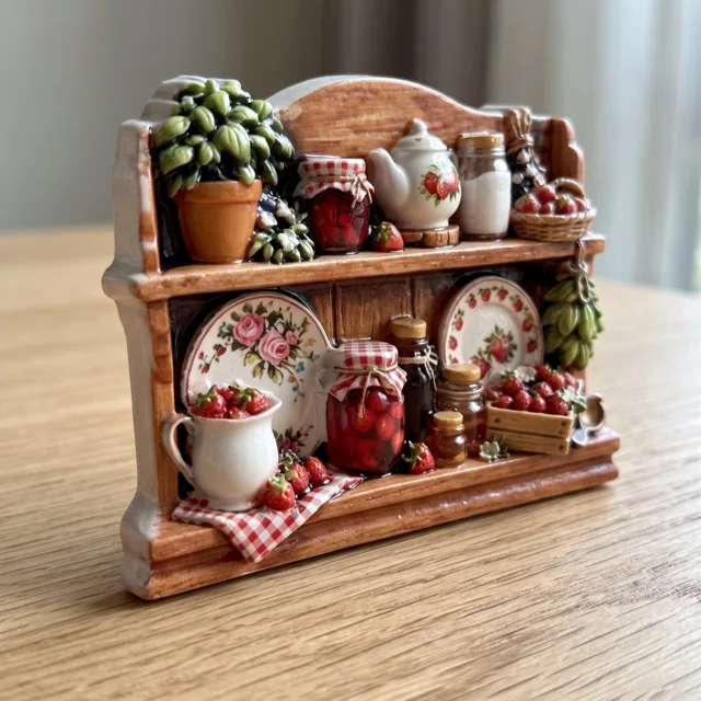 Fridge Magnet, Rustic Kitchen Shelf Still Life Decor — product photo 6