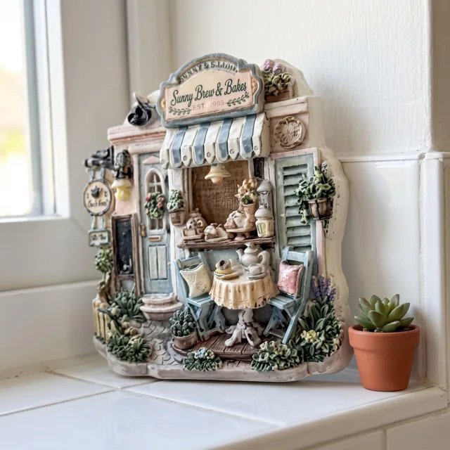 Refrigerator Magnet, 3D Tea Shop Bakery Scene Resin Decor — product photo 5