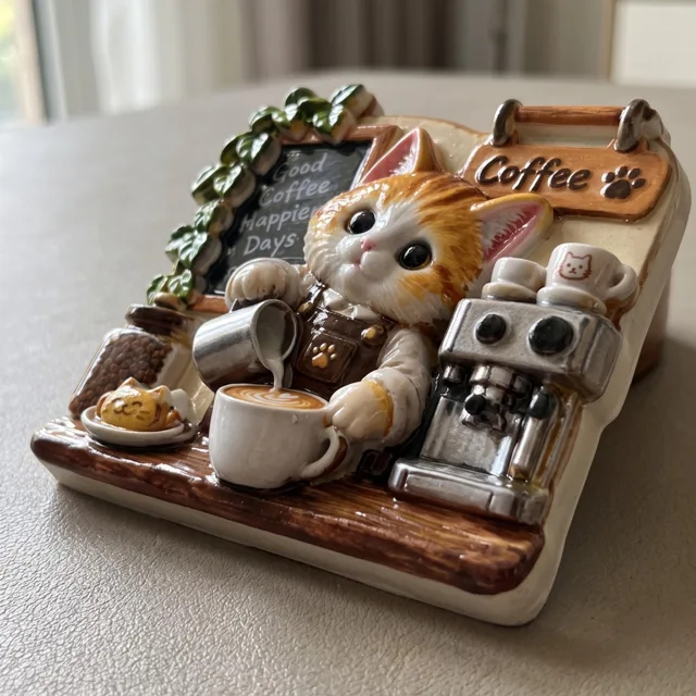 Fridge Magnet: Resin Cat Coffee Shop Kitchen Decor — product photo 7