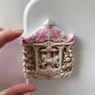 Resin Refrigerator Magnet, Ornate Carousel Horse and Pink Rose Decor — product photo 2