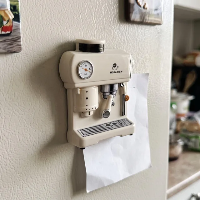 Espresso Machine Fridge Magnet: 3D Resin Miniature Coffee Maker Decor — product photo 8