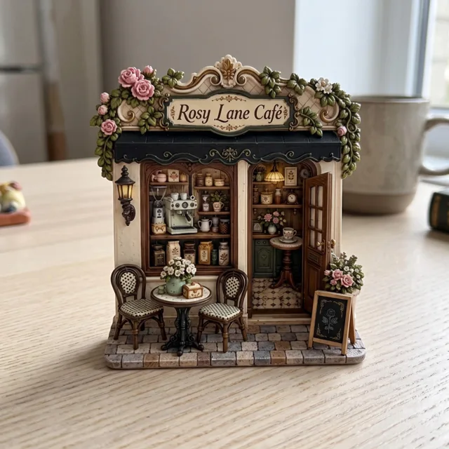Cafe Fridge Magnet, Raised Resin Coffee Shop Decor — product photo 6