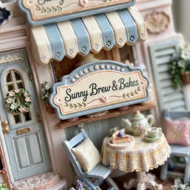 Refrigerator Magnet, 3D Tea Shop Bakery Scene Resin Decor — product photo 9