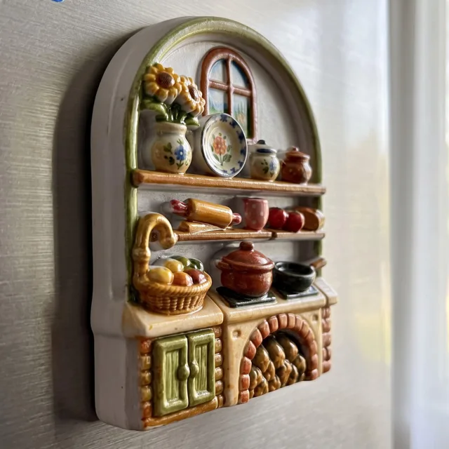 Resin Kitchen Magnet Miniature Shelf Scene, Cozy Home Decor Accent — product photo 14