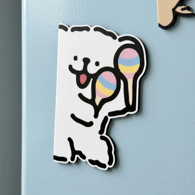 Playful Puppy Dog Fridge Magnet: Illustrated Kitchen Decor Accent — product photo 10