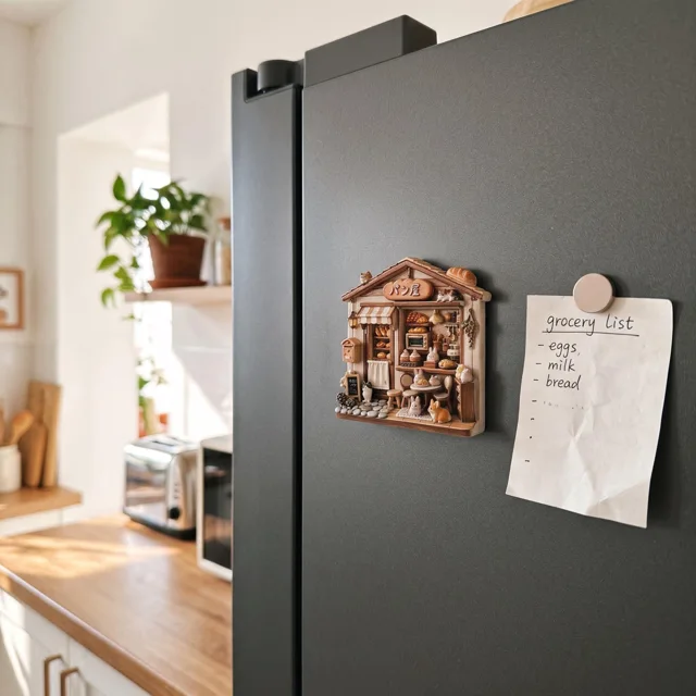 Bakery Shop Refrigerator Magnet, Raised Resin Miniature Cafe Decor — product photo 8