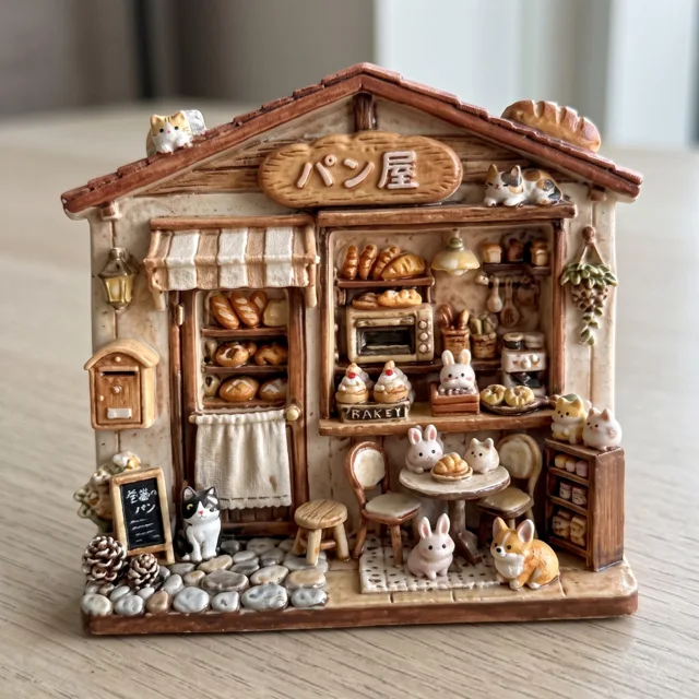 Bakery Shop Refrigerator Magnet, Raised Resin Miniature Cafe Decor — product photo 3
