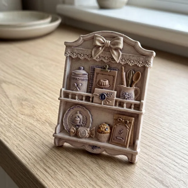 3D Kitchen Hutch Refrigerator Magnet: Resin Miniature Baking Cabinet Decor — product photo 5