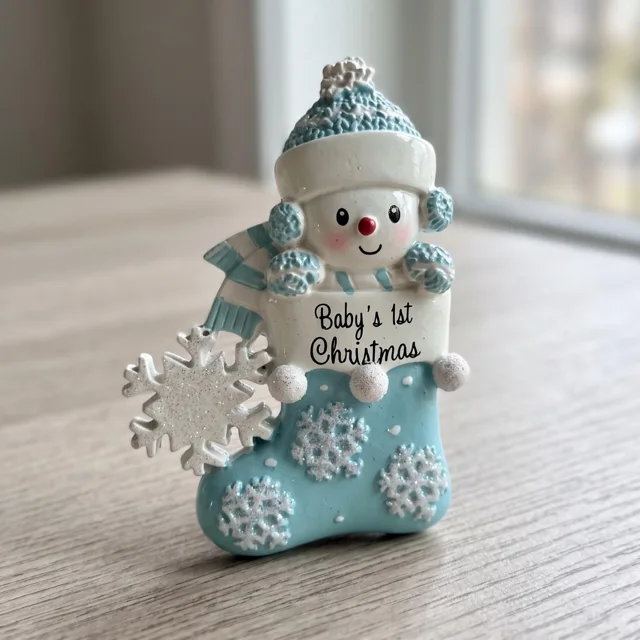 Christmas Snowman Magnet, Resin Relief Christmas Decor — product photo 3