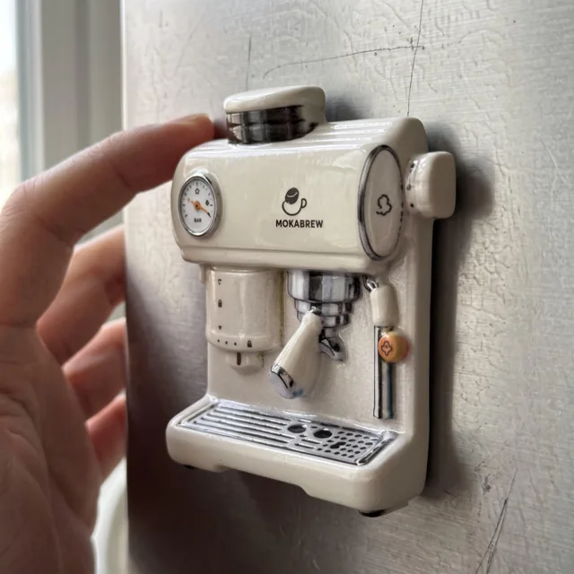 Espresso Machine Fridge Magnet: 3D Resin Miniature Coffee Maker Decor — product photo 4