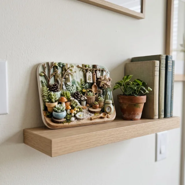 Botanical Refrigerator Magnet: 3D Relief Resin Succulent Garden Scene Decor — product photo 10