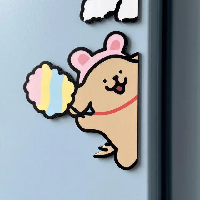 Playful Puppy Dog Fridge Magnet: Illustrated Kitchen Decor Accent — product photo 7