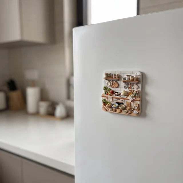 3D Resin Kitchen Fridge Magnet, Cute Food Design Decor — product photo 3