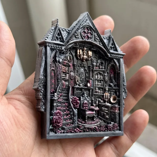 Gothic Castle Fridge Magnet, Resin Dark Fantasy Decor — product photo 9