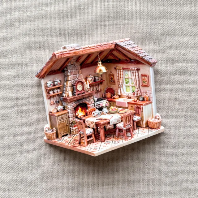 Kitchen Scene Fridge Magnet, 3D Relief Resin Refrigerator Decor — product photo 6