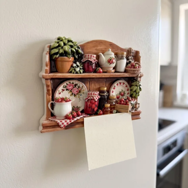 Fridge Magnet, Rustic Kitchen Shelf Still Life Decor — product photo 7