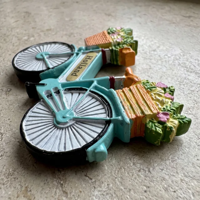 Bicycle Fridge Magnet: Floral Resin Bike Decor for Refrigerator and Home — product photo 5
