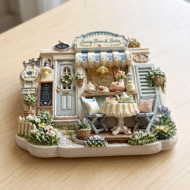 Refrigerator Magnet, 3D Tea Shop Bakery Scene Resin Decor — product photo 4