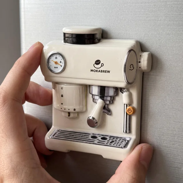 Espresso Machine Fridge Magnet: 3D Resin Miniature Coffee Maker Decor — product photo 5