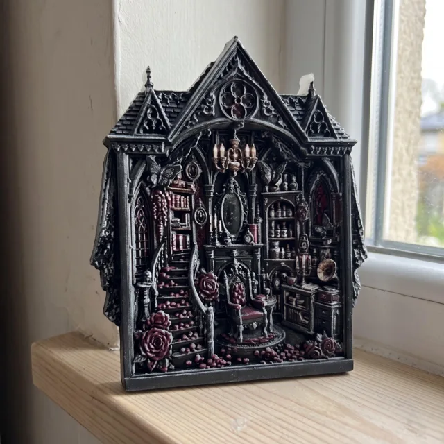 Gothic Castle Fridge Magnet, Resin Dark Fantasy Decor — product photo 2